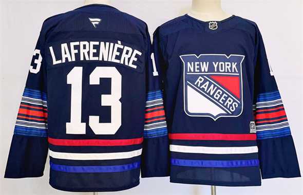 Men%27s New York Rangers #13 Alexis Lafreniere Navy 2024-25 Stitched Jersey->los angeles kings->NHL Jersey